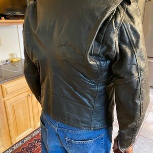 Vintage leather motorcycle jacket